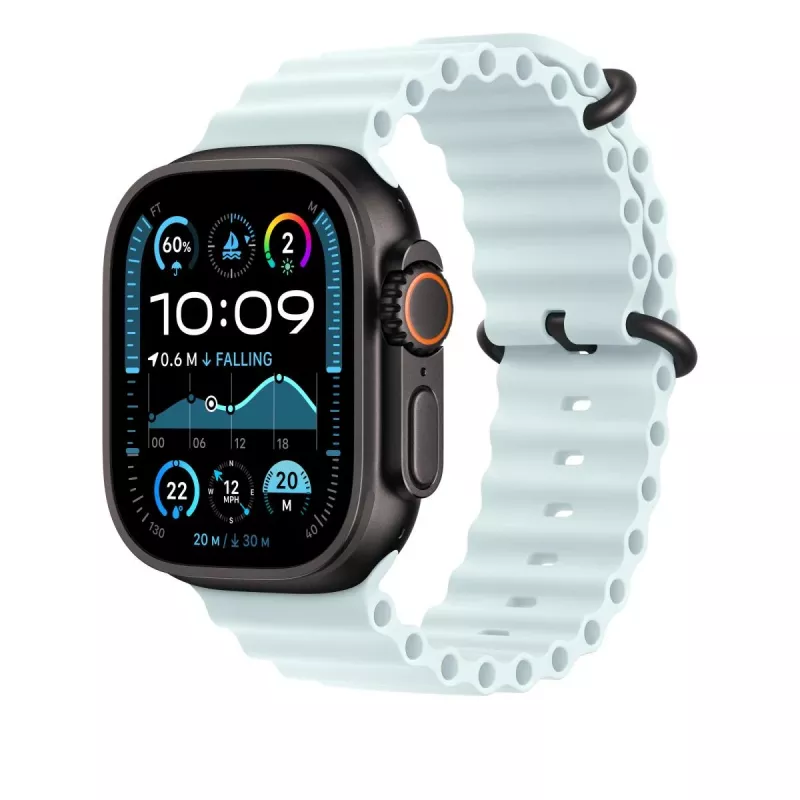 APPLE 49mm ledus zilā Ocean Band pagarinājums - melna titāna apdare