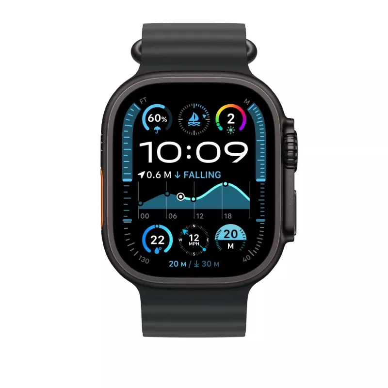 APPLE 49 mm melnā Ocean Band pagarinājums — melna titāna apdare