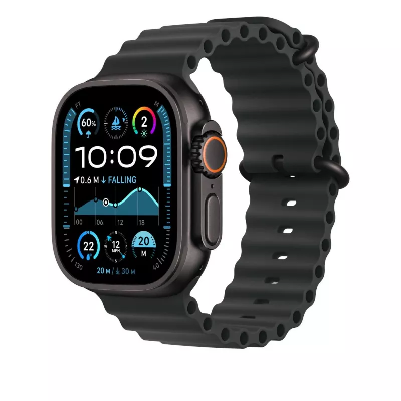 APPLE 49 mm melnā Ocean Band pagarinājums — melna titāna apdare