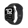 Viedpulkstenis Apple Watch Series 10 GPS 46mm Melnkoks alumīnija korpuss ar Melnu sporta siksniņu – S/M