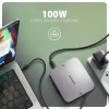 Axagon HMC-UFO USB-C centrmezgls M.2 SATA/NVMe 1 Gbit/s Ethernet 384 kHz Audio Vadu USB 3.2 Gen 2 (3.1 Gen 2) Type-C Melns