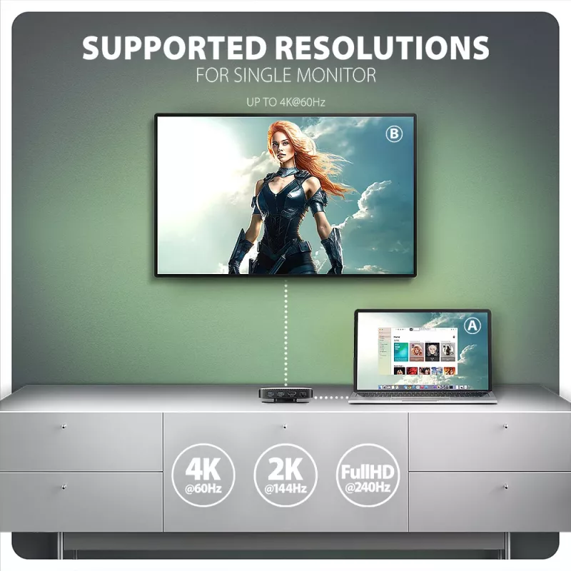 Axagon HMC-UFO USB-C centrmezgls M.2 SATA/NVMe 1 Gbit/s Ethernet 384 kHz Audio Vadu USB 3.2 Gen 2 (3.1 Gen 2) Type-C Melns