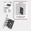 Axagon PCEU-430RS PCIe kontrolieris 4x ārējs USB-A 5Gbps ports