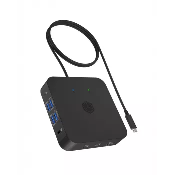 ICY BOX IB-DK4090-C dokstacija USB 3.2 Gen 2 (3.1 Gen 1) Type-C melna