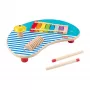 Fisher-Price koka muzikālais galds ar perkusiju instrumentu rotaļlietām, 3 koka detaļas