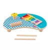 Fisher-Price koka muzikālais galds ar perkusiju instrumentu rotaļlietām, 3 koka detaļas