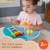 Fisher-Price koka muzikālais galds ar perkusiju instrumentu rotaļlietām, 3 koka detaļas