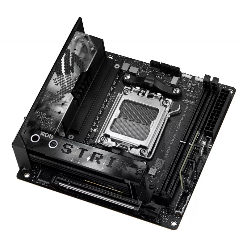 Mātesplate ASUS ROG STRIX X870-I GAMING WIFI mini ITX · AMD X870 · Socket AM5 · DDR5 · 2 DIMM · Wi‑Fi 7 · Bluetooth 5.4
