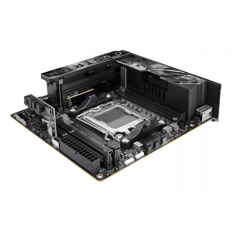 Mātesplate ASUS ROG STRIX X870-I GAMING WIFI mini ITX · AMD X870 · Socket AM5 · DDR5 · 2 DIMM · Wi‑Fi 7 · Bluetooth 5.4