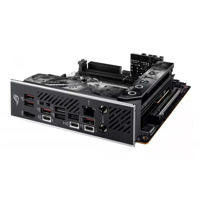 Mātesplate ASUS ROG STRIX X870-I GAMING WIFI mini ITX · AMD X870 · Socket AM5 · DDR5 · 2 DIMM · Wi‑Fi 7 · Bluetooth 5.4