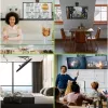 Techly motorizēts grozāms griestu TV stiprinājums viedās mājas integrācijai televizoriem no 32 līdz 70 collām