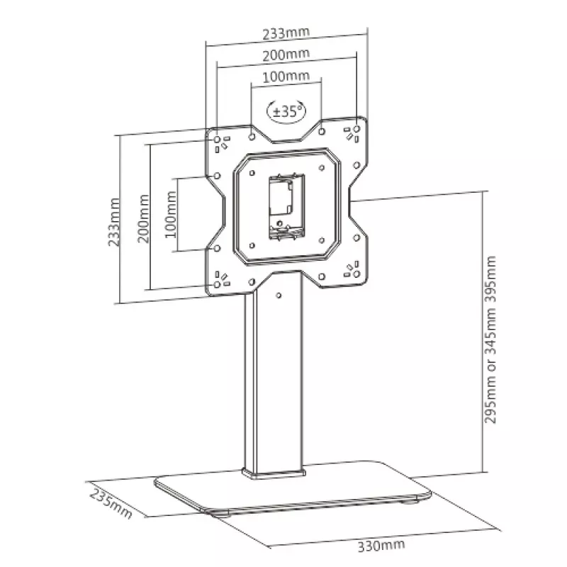 Techly ICA-LCD 323S monitor mount / stand 109.2 cm (43 inch) Desk Melns