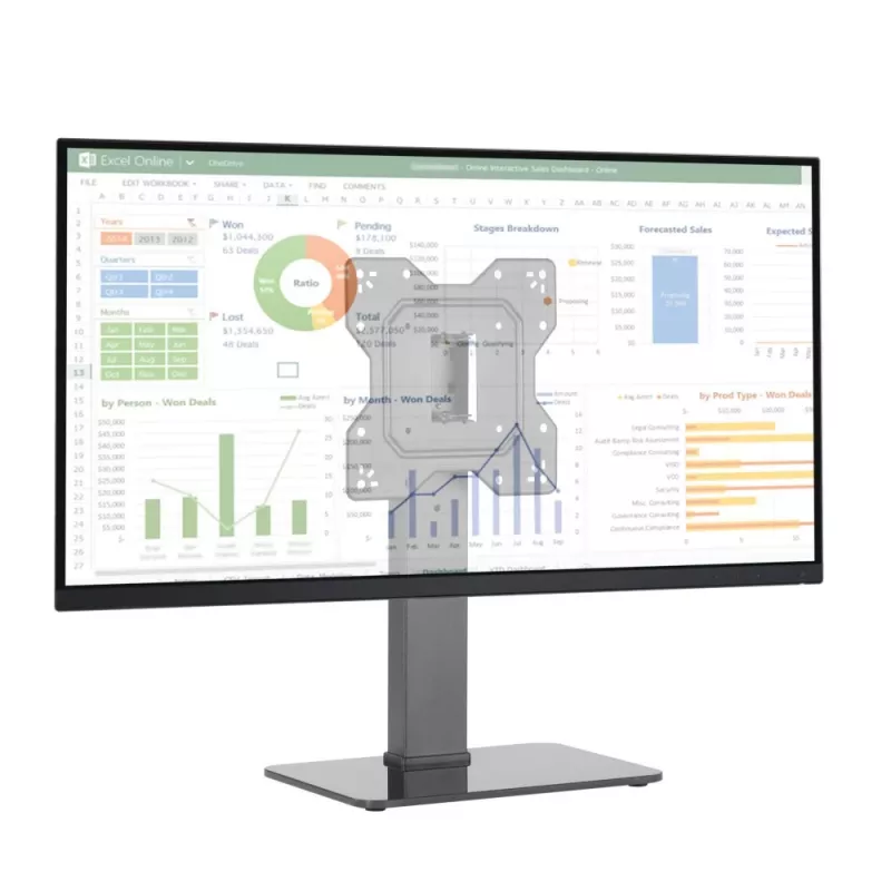 Techly ICA-LCD 323S monitor mount / stand 109.2 cm (43 inch) Desk Melns