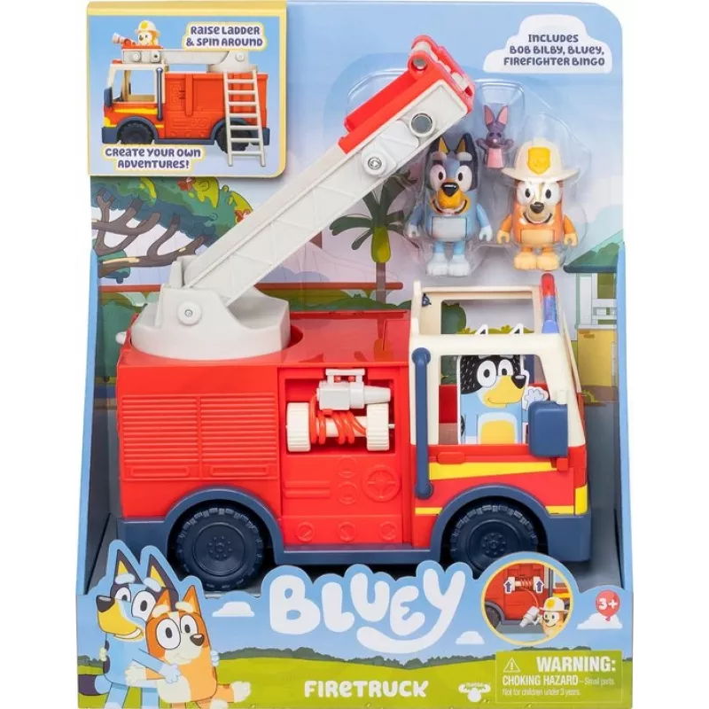 Moose Toys Bluey ugunsdzēsēju mašīna, Ugunsdzēsēju mašīna, 3 gadi, Plastmasa, Daudzkrāsains, Sarkans