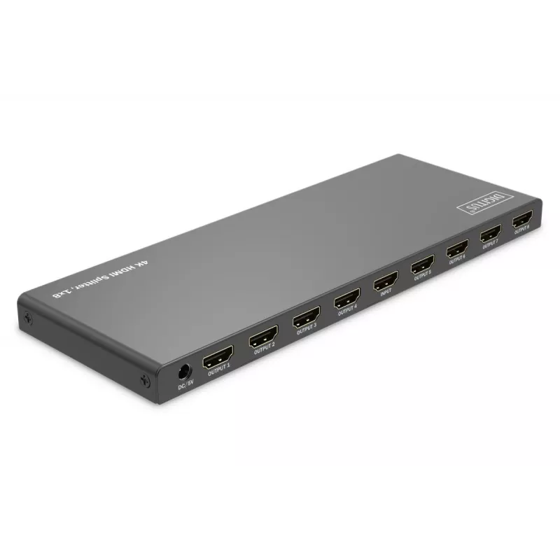 DIGITUS 1x8 HDMI sadalītājs. 4K/60Hz HDCP 2.3. EDID vadība