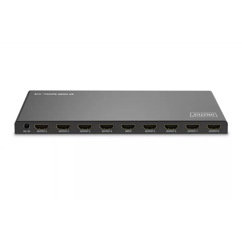 DIGITUS 1x8 HDMI sadalītājs. 4K/60Hz HDCP 2.3. EDID vadība