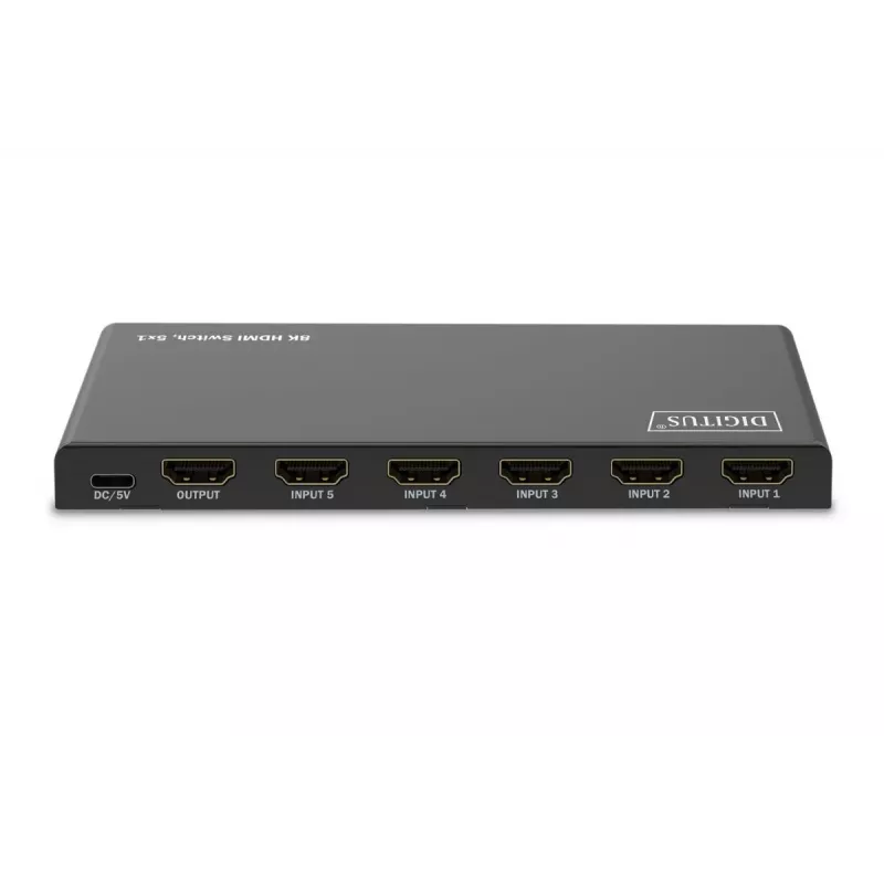 DIGITUS 5x1 HDMI pārslēgs. 8K/60Hz (4:4:4). HDR. HDCP2.3