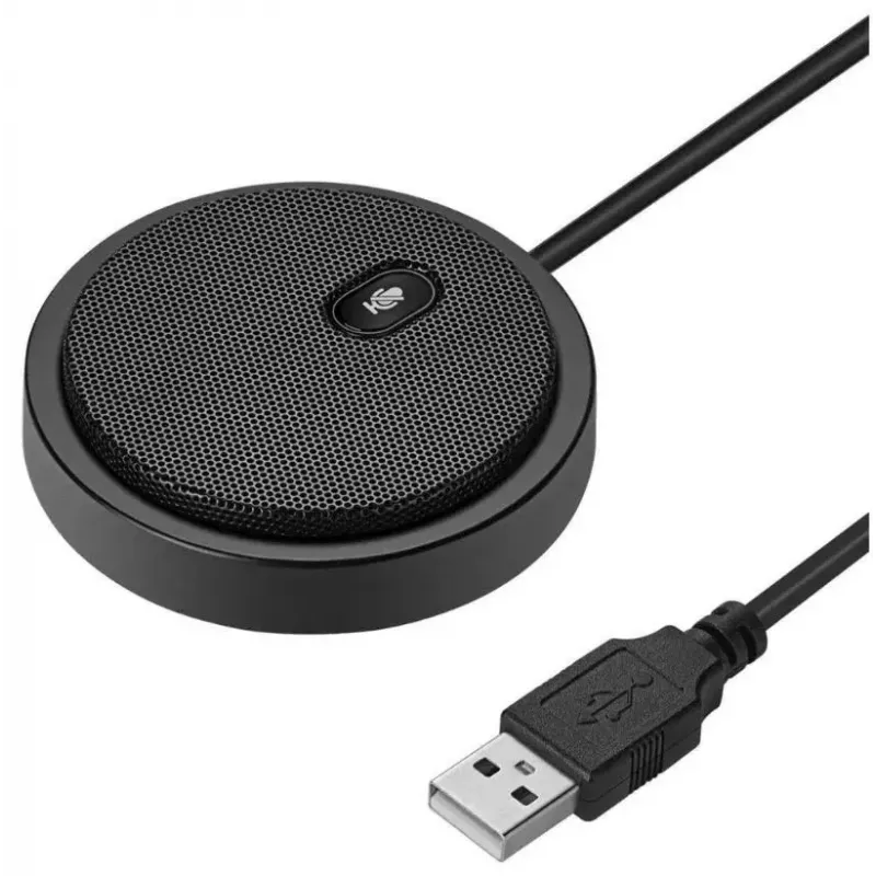 Konferences mikrofons TECHLY 362725, USB Type-A vadu savienojums, daudzvirzienu, 3 m diapazons, 100–16000 Hz, 680 Ω, metāla korpuss, 2 m kabelis