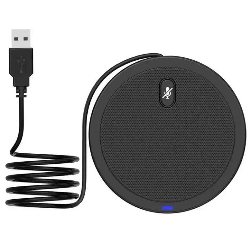 Konferences mikrofons TECHLY 362725, USB Type-A vadu savienojums, daudzvirzienu, 3 m diapazons, 100–16000 Hz, 680 Ω, metāla korpuss, 2 m kabelis