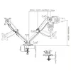 Techly ICA-LCD 462B galda monitora turētājs, gāzes atspere, 17–32 collas (43,2–81,3 cm), 9 kg, VESA 75x75/100x100, melns