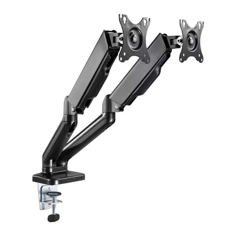 Techly ICA-LCD 462B galda monitora turētājs, gāzes atspere, 17–32 collas (43,2–81,3 cm), 9 kg, VESA 75x75/100x100, melns