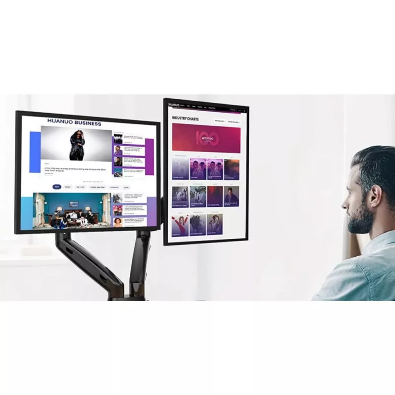 Techly ICA-LCD 462B galda monitora turētājs, gāzes atspere, 17–32 collas (43,2–81,3 cm), 9 kg, VESA 75x75/100x100, melns