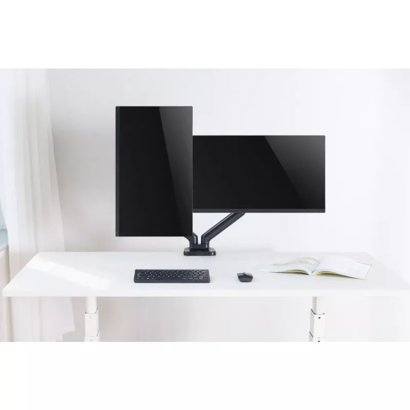 Techly ICA-LCD 462B galda monitora turētājs, gāzes atspere, 17–32 collas (43,2–81,3 cm), 9 kg, VESA 75x75/100x100, melns