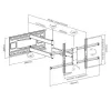 Techly ICA-PLB 490 TV kronšteins/statīvs 2,03 m (80 collas) melns