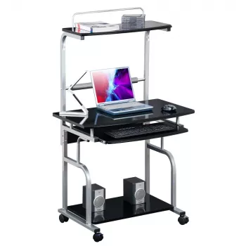 Techly Compact Multi-Function Computer Desk, Glossy Melns ICA-TB 7800BK