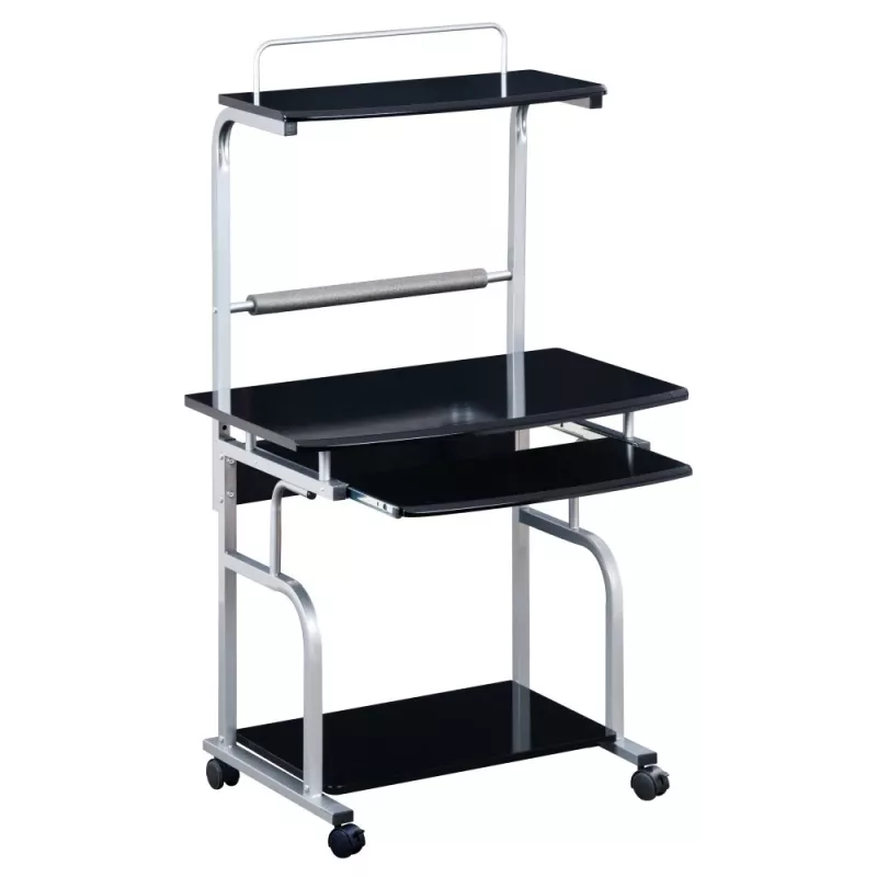 Techly Compact Multi-Function Computer Desk, Glossy Melns ICA-TB 7800BK