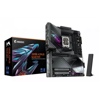 GIGABYTE Z890 AORUS MASTER mātesplate - atbalsta Intel Core Ultra (Series 2) procesorus, 18+1+2 fāžu VRM, līdz 9500MHz DDR5 (OC), 2xPCIe 5.0 + 3xPCIe 4.0, Wi-Fi 7, 10GbE LAN, Thunderbolt 4