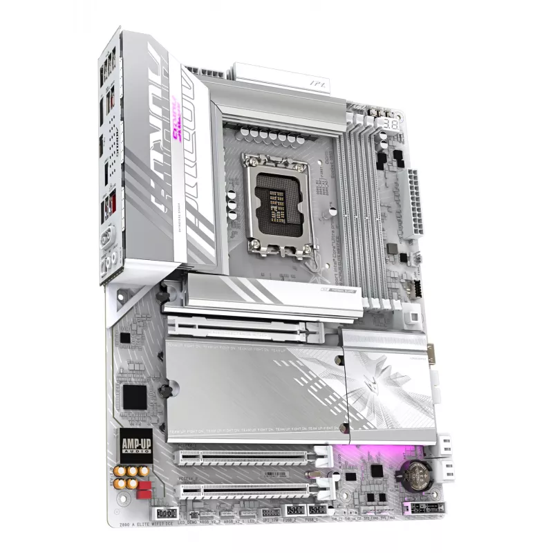 GIGABYTE Z890 AORUS ELITE WIFI7 ICE mātesplate - Atbalsta Intel Core Ultra (Series 2) centrālos procesorus, 16+1+2 fāžu VRM, līdz 8800MHz DDR5 (OC), 1xPCIe 5.0 + 3xPCIe 4.0, Wi-Fi 7, 2.5GbE LAN, Thunderbolt 4