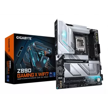 GIGABYTE Z890 GAMING X WIFI7 mātesplate - Atbalsta Intel Core Ultra (Series 2) procesorus, 16+1+2 fāzes VRM, līdz 8800MHz DDR5 (OC), 1xPCIe 5.0 + 3xPCIe 4.0, Wi-Fi 7, 2.5GbE LAN, USB 4