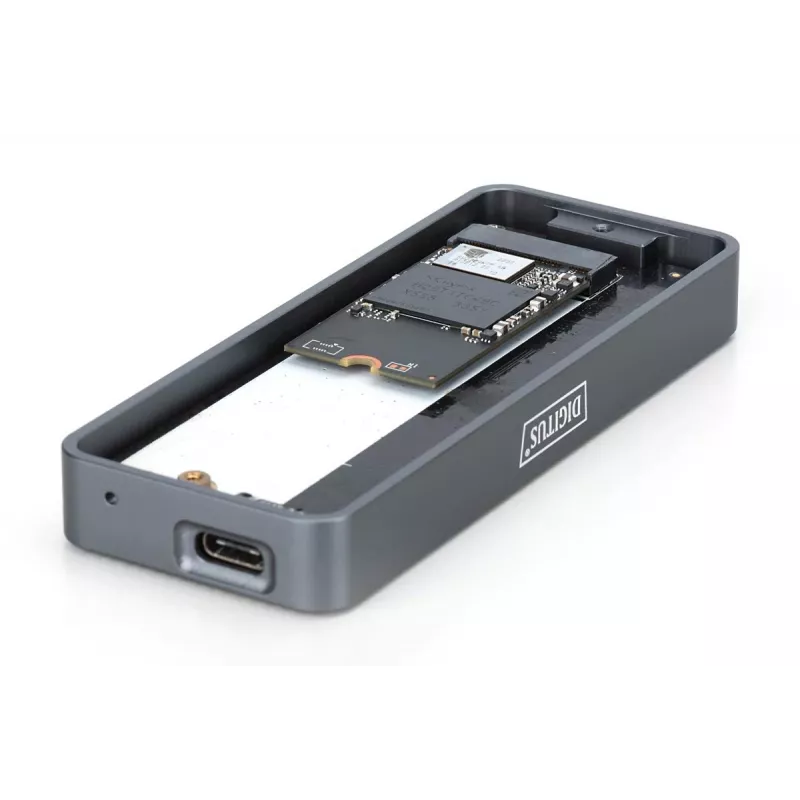 DIGITUS USB cietā diska korpuss - NVMe 20Gbps USB 3.2 Gen 2x2 alumīnija bezinstrumentu