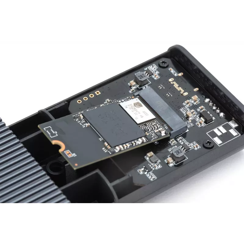 Digitus USB M.2 cietā diska korpuss SSD ārējais NVMe 40Gbps USB 4.0 alumīnija bezinstrumentu DA-71158