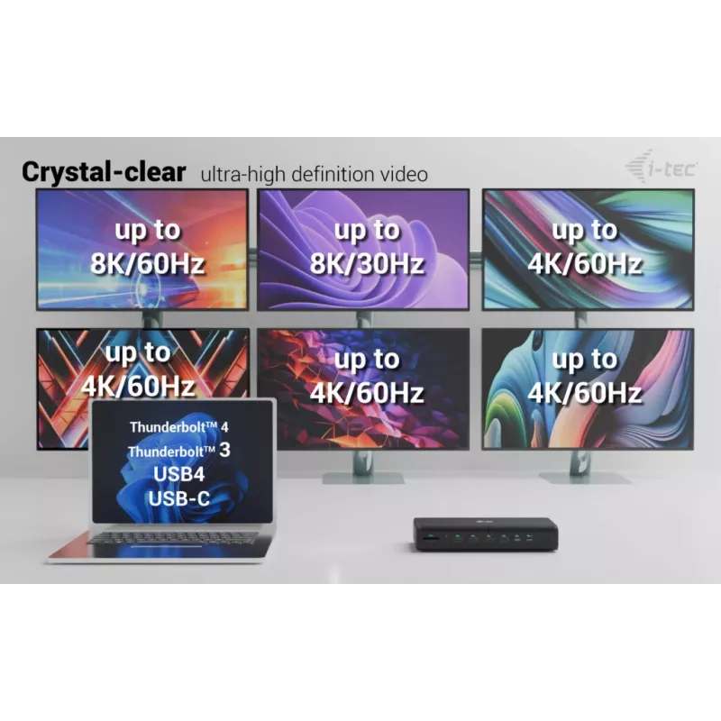 i-tec Universal 6x 4K/60Hz displeja dokstacija + 140 W barošanas padeve