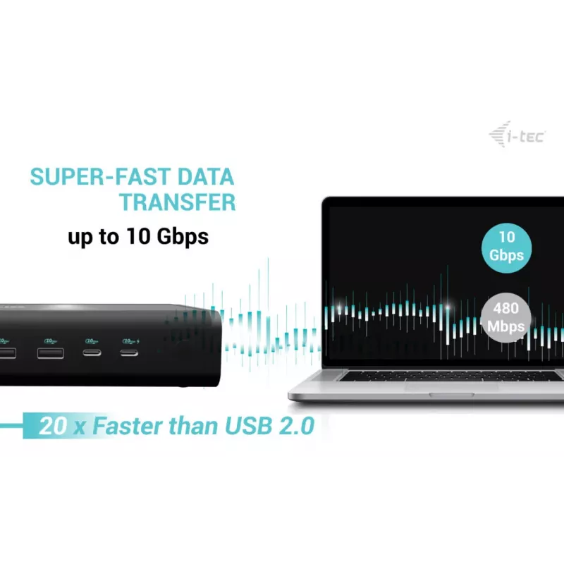 i-tec Universal 6x 4K/60Hz displeja dokstacija + 140 W barošanas padeve