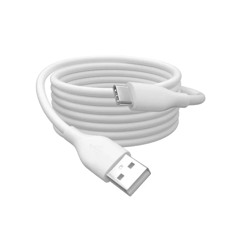 DIGITUS USB-C silikona uzlādes kabelis USB-A – USB-C USB 2.0 60W – 50 cm balts