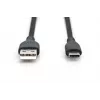 DIGITUS USB-C Silicone charging kabelis USB-A - USB-C USB 2.0 60W - 1m Melns