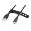 DIGITUS USB-C Silicone charging kabelis USB-A - USB-C USB 2.0 60W - 1m Melns