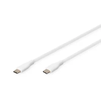 DIGITUS USB-C silikona uzlādes kabelis USB-C – USB-C USB 2.0 60W – 50 cm balts