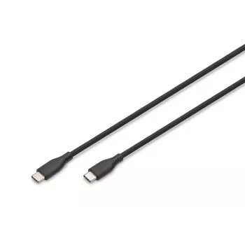 DIGITUS USB-C silikona uzlādes kabelis USB-C - USB-C USB 2.0 60W - 2m melns