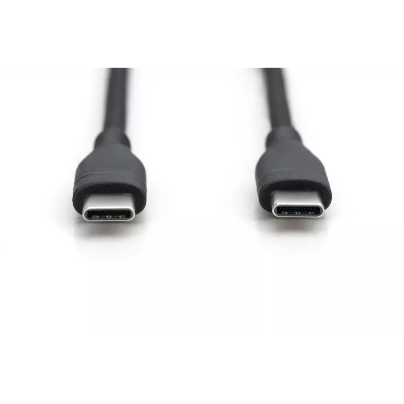 DIGITUS USB-C silikona uzlādes kabelis USB-C - USB-C USB 2.0 60W - 2m melns