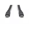 DIGITUSB USB silikona savienojuma kabelis USB-C - USB-C USB 3.2 Gen1 5G 4K 100W - 2 m melns