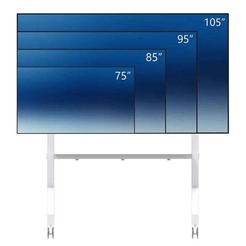 Neomounts FL50-575WH1 TV ratiņi 65-115 collas - ātra uzstādīšana - TÜV