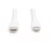 Digitus Lightning silikona savienojuma kabelis USB-C - Lightning 1m balts 60W 3A