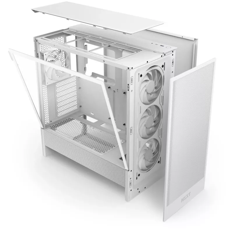 NZXT CPU korpuss H7 Flow 2024 RGB Mid Tower Airflow ATX balts