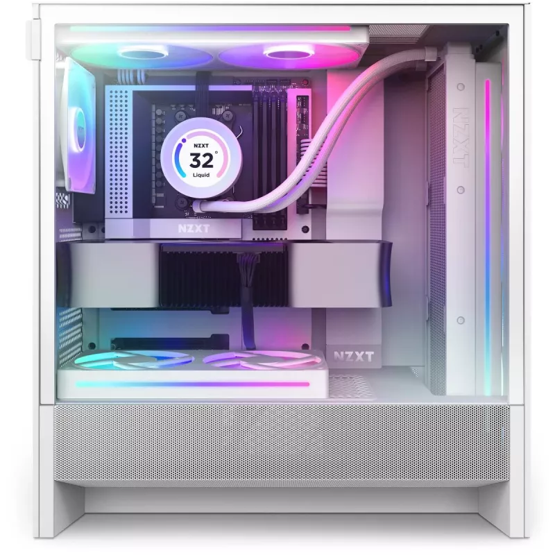 NZXT CPU korpuss H7 Flow 2024 RGB Mid Tower Airflow ATX balts