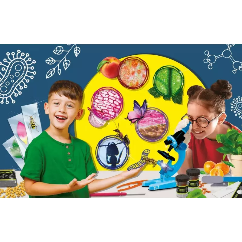 Izglītojošais mikroskops Liscianigiochi Im A Genius 304-PL97388 — bērnu optiskais komplekts ar palielinājumu mācībām