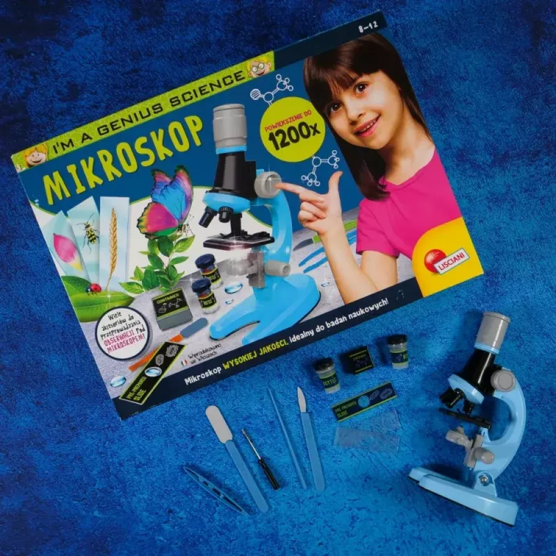 Izglītojošais mikroskops Liscianigiochi Im A Genius 304-PL97388 — bērnu optiskais komplekts ar palielinājumu mācībām